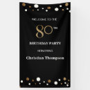 Search for black and gold birthday banners Eighty