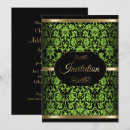Search for lime green damask invitations Black