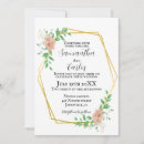 Search for pink floral border wedding invitations Gold