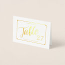 Search for gold foil table cards White