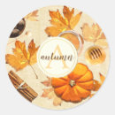 Search for vintage autumn stickers Thanksgiving