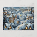 Search for village scene postcards Snow