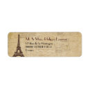 Search for parisian return address labels Eiffel tower
