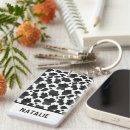 Search for cow spots keychains Black and white