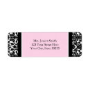 Search for pink damask return address labels Pretty