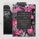 Recherche de noir et blanc rose mariage invitations À un floral