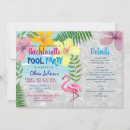 Search for pool bachelorette party invitations Flamingo