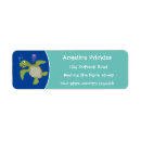 Search for green turtle return address labels Cartoon
