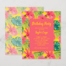 Search for tropical flowers birthday invitations Floral