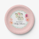 Search for elephant baby shower plates It's a girl
