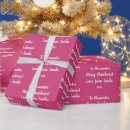 Search for pink santa christmas wrapping paper Xmas