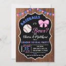 Search for baseballs or bows invitations Blue or pink
