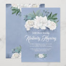 Search for blue and white bridal shower invitations Greenery