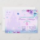 Search for princess 4th birthday invitations Watercolor