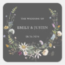 Search for floral design wedding stickers Black