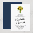 Search for sunflower bouquet wedding invitations Watercolor