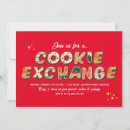Recherche de cookie exchange noël invitations Rouge