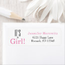 Search for its a girl return address labels Pink