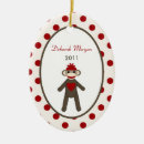 Search for sock monkey ornaments Red
