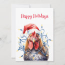 Search for rooster christmas cards Watercolor