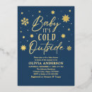 Search for gold foil baby shower invitations Baby its cold outside