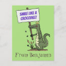 Search for funny sign postcards Crocodile