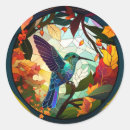 Search for stained glass bird stickers Blue