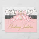 Search for pink and gold christening invitations Girls