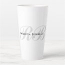 Search for grey and white mugs Script typography