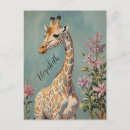 Search for spots vertical postcards Giraffe