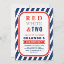 Search for red white and two birthday invitations Fourth of july birthday