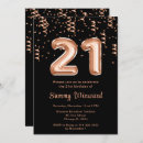 Search for rose gold balloons 21st birthday invitations Twenty one