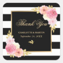 Search for black white stripes wedding stickers Floral