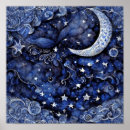 Search for night sky with stars posters Moon
