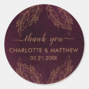 Search for red gold wedding stickers Botanical