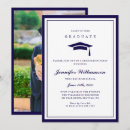 Search for blue and white graduation invitations High school graduate