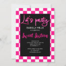 Search for retro sweet 16 invitations Chequered
