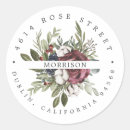 Search for red and blue return address labels Watercolor floral