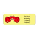 Search for red crab return address labels Seafood