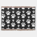 Search for black and white dog blankets Pattern of paws