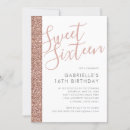 Search for rose sweet 16 invitations Glitter