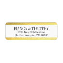 Search for black and gold wedding return address labels Typography