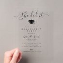 Search for she did it graduation invitations Black and white