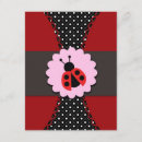 Search for ladybugs 4x5 invitations Red