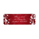 Search for red cherry blossom return address labels Sakura
