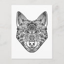 Search for wolf inspirational cards Zen doodle style