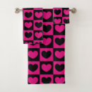 Search for pink black hearts bath towels Abstract