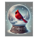 Recherche de oiseau cardinal rouge posters Flocons de neige