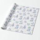 Search for toile christmas wrapping paper Blue