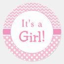 Search for pink chevron baby shower stickers Girl